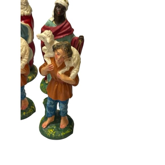 9 Vintage Christmas Nativity Replacement Figures Composite Made in Italy - Picture 9 of 13